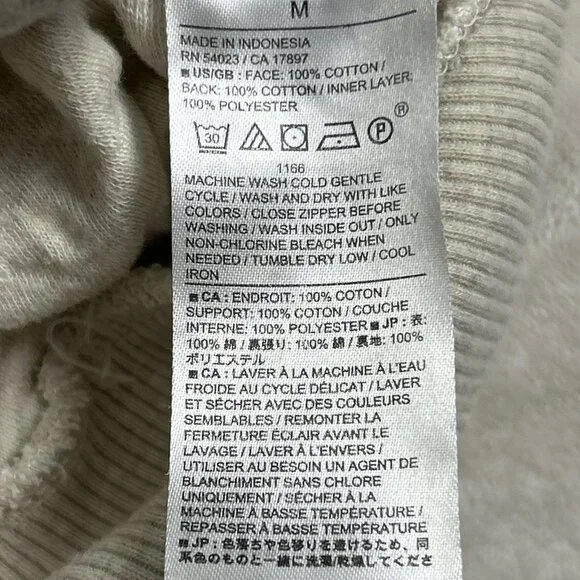 Quilted Quarter Zip Sweatshirt Banana Republic Factory Oatmeal Heather - Picture 10 of 14